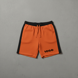 Shorts de jogging en coton vierge personnalisés pour hommes, vente en gros, grandes tailles avec empiècements élégants - Product Image 2