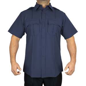 Wholesale First Class Men's 100% Polyester Short Sleeve 4 Hidden Pocket Zipper Uniform Shirt Breathable Fashion Workwear - Product Image 2