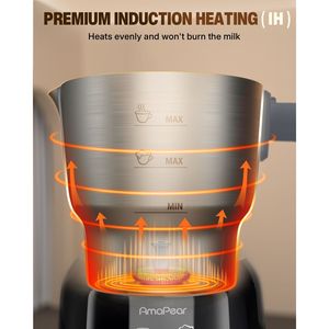 Mousseur à lait et chauffe-lait électrique 6 en 1 de 16,9 oz, automatique, alimenté par piles, noir, pour café, expédié depuis l'entrepôt FBA - Product Image 4