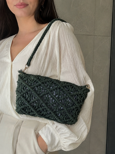Bolso Cruzado de Ganchillo para Mujer, Diseño Geométrico, Estilo Bohemio, Ligero, Duradero, Suave, Ecológico, Cierre Abierto, Correa Única - Product Image 1