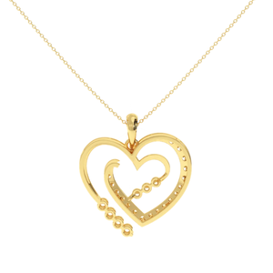 Pendentif Cœur Ouvert Élégant en Or 14K Ajretail avec Diamant Naturel de 0,29 Carat Certifié Couleur HI Clarté VS-SI Symbole d'Amour - Product Image 5
