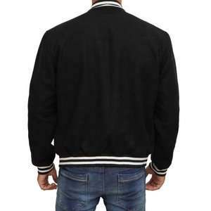 เสื้อแจ็คเก็ตวาร์ซิตี้ทรงหลวมไซส์ใหญ่ สไตล์ Letterman พร้อมโลโก้สั่งทำ สำหรับบาสเกตบอล วิทยาลัย เบสบอล สำหรับผู้ชาย - Product Image 3