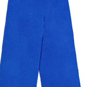 Ensemble d'hiver personnalisé avec logo pour femmes : Écharpe longue réversible en tricot bleu roi et doré à chevrons, bonnet et gants pour l'université et l'extérieur - Product Image 3