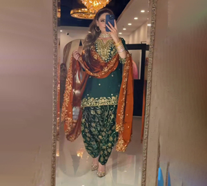 Dhoti Salwar Especial, Dhoti Salwar y Dupatta Personalizables Listos para Usar, Traje Tradicional Indio para Mujer a Precio de Mayoreo - Product Image 1