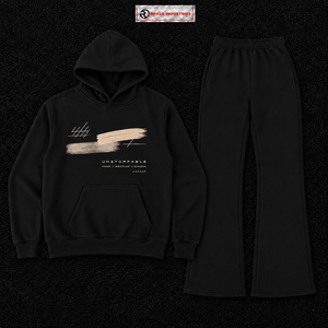 Conjunto Deportivo para Hombre con Capucha, Negro, de Algodón, Sudadera y Pantalones Largos Casuales con Diseño Estampado Frontal y Logotipo Impresionante en Oferta - Product Image 5