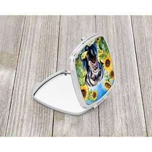 Mastín Napolitano girasoles compacto plegable de mano espejo de maquillaje de viaje regalo decorativo de bolsillo para mujeres y niñas - Product Image 2