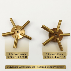 ชุดกุญแจไขนาฬิกา ทองเหลือง สำหรับนาฬิกาโบราณ นาฬิกาตั้งโต๊ะ ขนาดต่างๆ รวมถึงขนาดคู่และขนาดคี่  ชุดเครื่องมือซ่อมนาฬิกา 10 ขนาด - Product Image 5