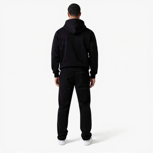 Conjunto Deportivo Personalizado con Sudadera con Capucha y Bolsillo Frontal y Pantalones Deportivos, Mezcla de Algodón Grueso, Dos Piezas, con Logotipo Personalizado - Product Image 2