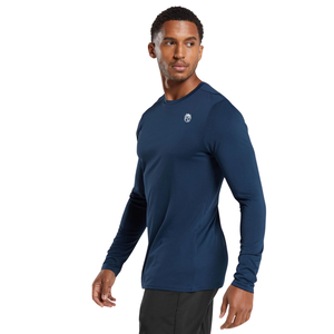 Camiseta de Manga Larga Ajustada para Hombre, Color Azul Marino, Elástica, para Gimnasio, Entrenamiento, Deportes, Ropa Deportiva Informal - Product Image 3