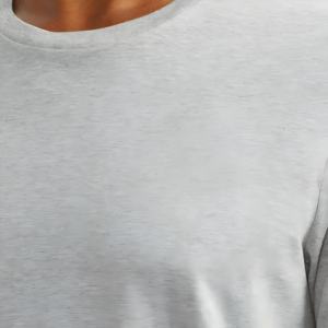 Camiseta de manga larga gris claro para hombre, camiseta informal de algodón suave y transpirable, camiseta básica cómoda para el día a día, camisa ligera de otoño - Product Image 3