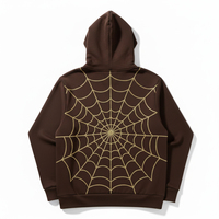Sudadera con Capucha de Araña 555555 con Número de Ángel y Estampado de Telaraña, Bordada, Estilo Oversize, Streetwear, Invierno, Impresión Digital, Personalizada, Unisex
