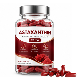Capsules d'astaxanthine pure de marque personnalisée 12 mg, Haematococcus Pluvialis naturel, complément alimentaire pour adultes, soutien au bien-être nutritionnel - Product Image 1