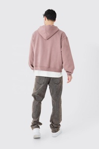 <b>Men's</b> Oversized ZipUp <b>Hoodies</b> Soft <b>Pink</b> Color Stylish Design Relaxed Fit Ideal Casual Wear Comfortable Trendy Everyday Essential - Product Image 3