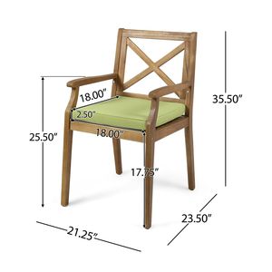 Set di 2 Sedie da Giardino PERLA con Cuscini Verdi per Cortile e Bordo Piscina - Product Image 5