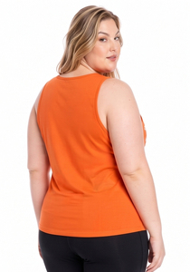 Camiseta sin mangas de fitness para mujer, talla grande, transpirable, con bordado desgastado, top tipo singlet, chaleco de gimnasio de poliéster y algodón para mujer - Product Image 4