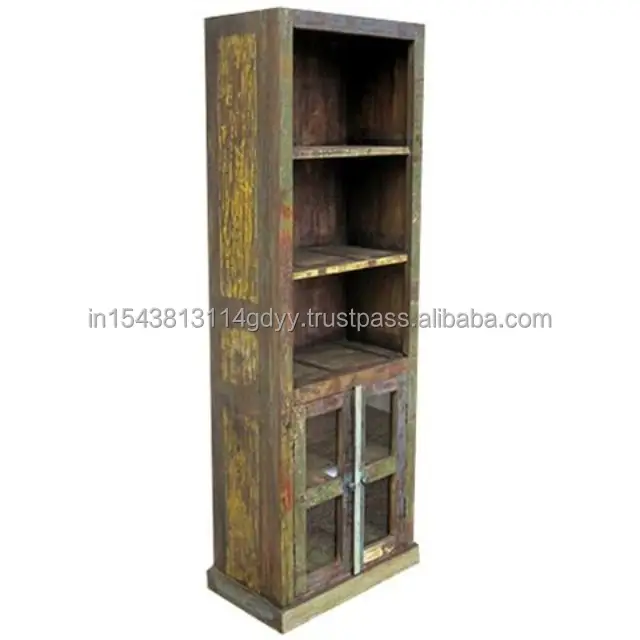 2023 Colourful accent Iron and Wood Antique Design Old Reclaimed Rustic Finished Cabinet Furniture for Home and Industrial Use