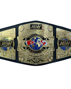Ceinture de championnat de lutte internationale Surtechs AEW en cuir avec plaques en laiton de 2 mm, taille adulte, pour collectionneurs - Product Image 6