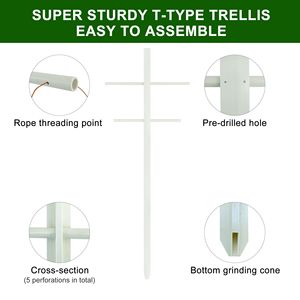 Lot de 4 treillis de jardinage creux en profil T de 2,1 m, robustes et durables, pour la décoration de jardins modernes et la culture des plantes grimpantes - Product Image 5