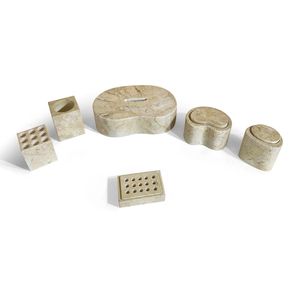 Set di Accessori per Bagno in Marmo Naturale Giallo Beige, Accessori Premium per Bagno Realizzati in Pietra Naturale - Product Image 4