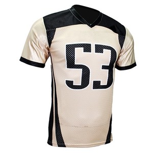 Maillot de football américain personnalisé pour homme, col en V, manches courtes, 100% polyester, maille respirante, impression sublimée, numéro 53 - Product Image 1