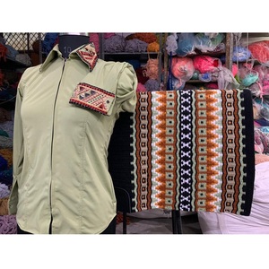 ชุดเสื้อเชิ้ต Western Wool Show พร้อมแผ่นรองอานม้าลาย Navajo สีเบจ ดำ ส้ม  ใส่สบาย ทนทาน สำหรับกีฬาขี่ม้า - Product Image 1