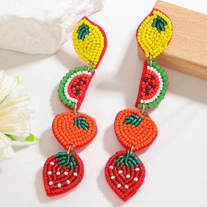 BY MULTI CRAFT – Nouveauté Été : Perles Bohèmes Classiques pour Femme, Style Pastoral, Perles de Riz, Motifs Pastèque, Fraise, Citron, Kaki - Product Image 2