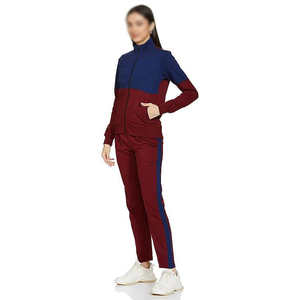 Ropa deportiva de algodón para mujer, chándal de color sólido con cremallera, traje de entrenamiento para gimnasio, conjunto cómodo de dos piezas para yoga y ejercicio. - Product Image 6