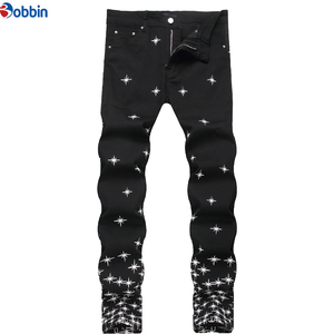 Pantalones Vaqueros Slim Fit Personalizados para Hombre, Diseño con Estampado de Estrellas, Nuevo Lanzamiento, Jeans de Mezclilla Originales, Estilo Utilitario para Fiestas - Product Image 2