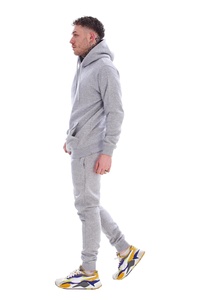 Conjunto Deportivo para Hombre, Gris, Estampado, Cortavientos, con Capucha, Manga Larga, Color Sólido, Sudadera Informal, Pantalones con Bolsillos Laterales, Corte Regular - Product Image 4