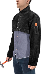 Manches de protection thermorésistantes pour soudeurs, en cuir de vachette de qualité supérieure, pour une protection contre les étincelles, manches de travail robustes. - Product Image 4