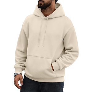 Sweat-shirt à capuche personnalisé pour homme, coupe classique, en molleton de coton, décontracté, pour l'automne, avec poche avant et cordon de serrage à la capuche - Product Image 4