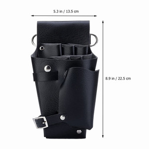 MARI INSTRUMENTS MARI-M-0731 Barber Salon Holster PU <b>Leather</b> Black Professional Durable Multi-Pocket Shoulder Styling <b>Tools</b> - Product Image 2