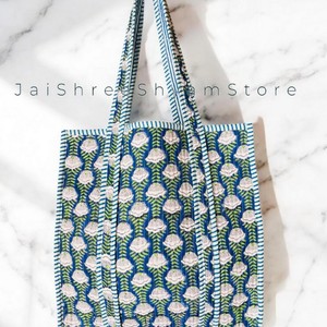 Bolsos de fin de semana acolchados de algodón con estampado floral, bolsos de hombro grandes estilo bohemio, bolsos multiusos, bolsos de regalo, bolsos de trabajo. - Product Image 3