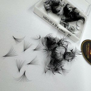 Extensiones de Pestañas de Volumen Sintético Hechas a Mano, Pre-fabricadas, 10D/14D/16D/20D, Naturales, Largas, Negras Mate, Marca Privada, Gran Venta - Product Image 6