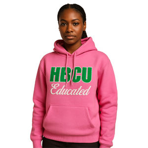 Sweat à capuche rose HBCU brodé en chenille, motif Sororité grecque Divine Nine, style universitaire - Product Image 1