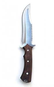 Cuchillo Utilitario de Hoja Fija de Acero al Carbono Hecho a Mano de Primera Calidad con Mango de Madera de Palisandro Personalizado y Protector de Acero - Product Image 1