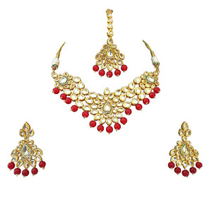 Indian Classic Women's Choker Wedding Engagement Anniversary Party Green Traditional Crystal Kundan Faux Pearl Alloy Gold <b>Gift</b> - Product Image 3