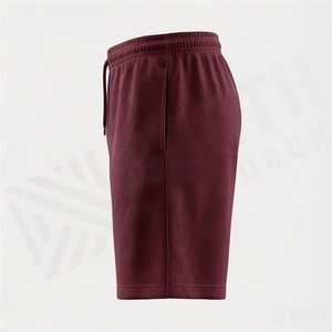 Shorts amples longs en polyester/coton sur mesure pour homme, avec logo brodé effet usé, taille mi-haute, style streetwear hip-hop, séchage rapide - Product Image 3