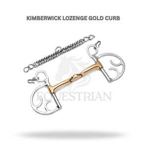 Mors à cheval Kimberwick Lozenge Gold Curb pour l'entraînement et le contrôle de l'équitation - Product Image 2