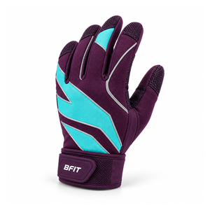 Gants de sport BFIT à doigts entiers, violet turquoise, antidérapants, respirants, avec sangle de poignet réglable, unisexe - Product Image 2