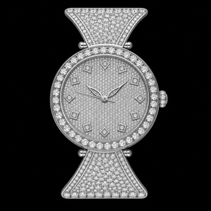 Reloj de Lujo para Mujer con Diamantes, Esfera Redonda de 30 mm, Cuarzo Analógico, Caja de Cristal de Zafiro, Estilo Plateado con Incrustaciones de Diamantes - Product Image 1
