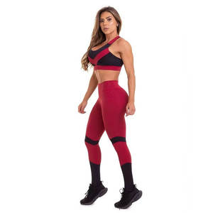 Conjunto de Leggings y Sujetador Deportivo de Cintura Baja para Mujer, Transpirable, con Logotipo Frontal, 2 Piezas - Product Image 3