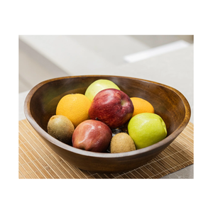 Bol à fruits en bois naturel pour centre de table, de forme ronde et de taille personnalisable, articles décoratifs pour plateau de table. - Product Image 1