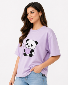 เสื้อยืดผ้าฟลีซคอกลมทรงปกติสีน้ำเงินกรมท่าสำหรับผู้หญิง ยี่ห้อ Vibe Craft Clothing ลายโลโก้หัวกะโหลกหัวใจ สไตล์ลำลอง สำหรับฤดูใบไม้ผลิ/ฤดูร้อน ราคาประหยัด - Product Image 4