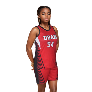 Uniformes de basket-ball unisexes personnalisés, impression par sublimation intégrale, séchage rapide, 100% polyester, maille interlock, sans manches, service OEM - Product Image 3