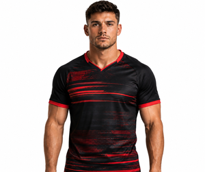 Camiseta de rugby con nombre personalizado, tela transpirable de alta calidad, colores del equipo personalizados, corte atlético, costuras duraderas, tacto suave, secado rápido - Product Image 1