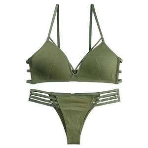 Ensemble de lingerie sexy moderne pour femmes en deux pièces, soutien-gorge de sport et culotte en coton pour femmes, 100% coton - Product Image 3