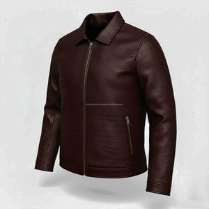 Veste en cuir d'hiver pour homme personnalisée avec logo sur le devant, design vintage imperméable, tissu en toile - Product Image 4