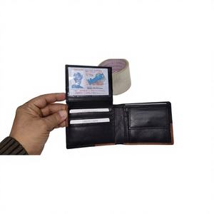 Cartera de Cuero de Oveja Corta para Hombre, Calidad Premium Personalizada, Exclusiva OEM ODM, Patrón de Estrella Bordado, Monedero de Cuero Genuino - Product Image 2