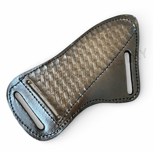 Étui de couteau de camping EDC fait main sur mesure en cuir et bois, port horizontal sur ceinture, lame fixe en acier à haute teneur en carbone de qualité industrielle - Product Image 6